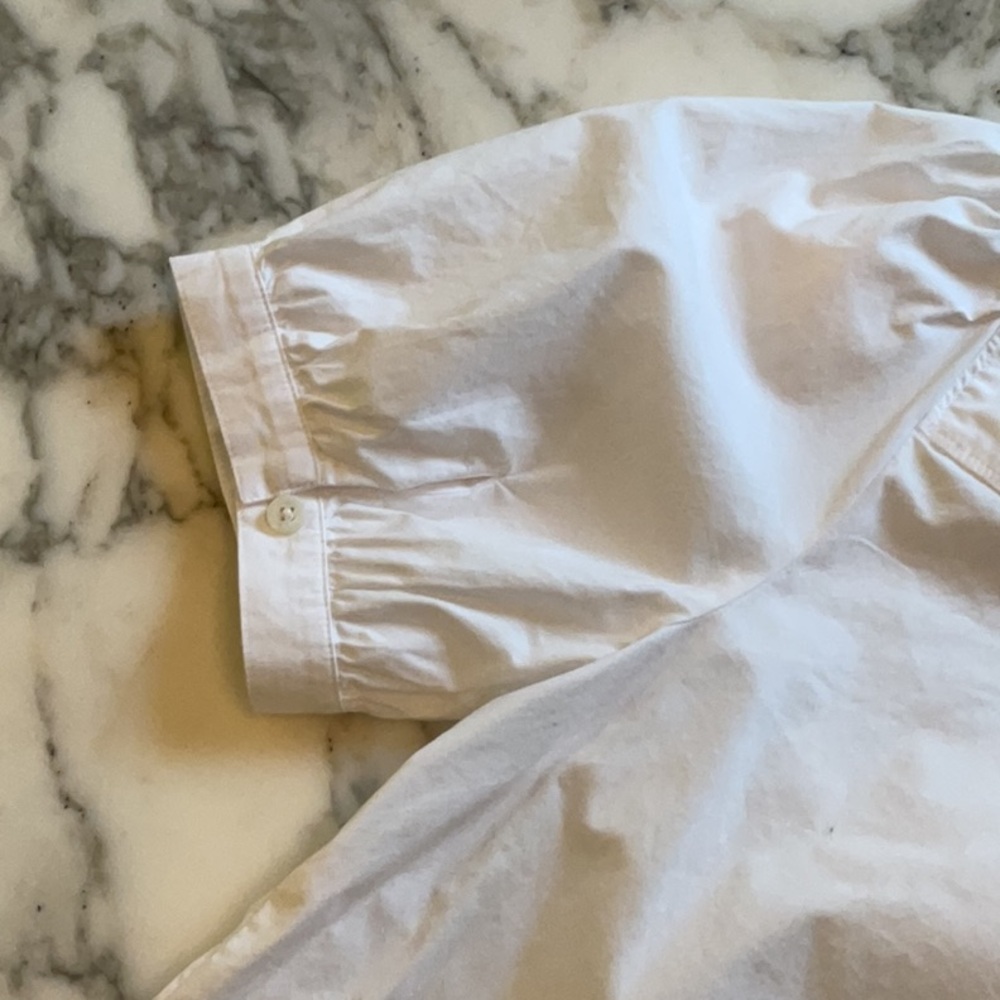 NWT J. Crew Factory Women’s Sz Small Poplin Short Sleeve Top in White / CA201 - Picture 5 of 6
